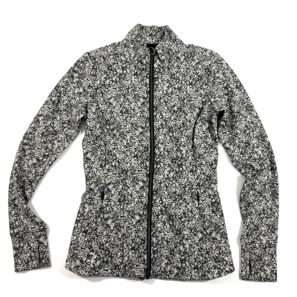 Athleta Shanti Salutation Textured Jacket Black White - Picture 1 of 8